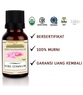 Happy Green ORGANIC Rose Geranium Oil - Minyak Bunga Pelargonium