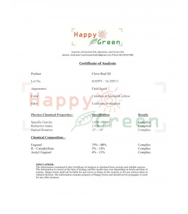 Happy Green ORGANIC Clove Bud Essential Oil  - Minyak Atsiri Cengkeh Organik