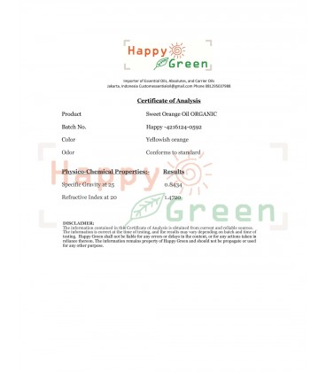 Happy Green ORGANIC Orange Essential Oil  - Minyak Atsiri Orange Organik