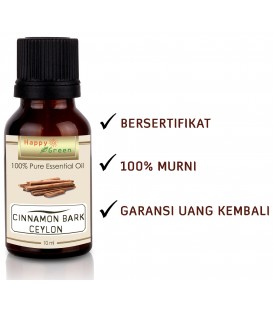 Happy Green ORGANIC Cinnamon Bark Ceylon Essential Oil - Minyak Essensial Kayu Manis Sri Lanka