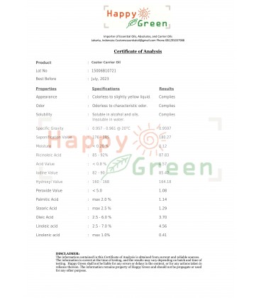 Happy Green Castor Oil (80 ml) - Minyak Jarak