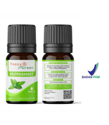 Happy Green Peppermint Essential Oil - Minyak Mint 10 ml
