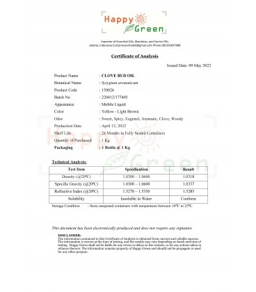 Happy Green Clove Bud Essential Oil (10 ml) - Minyak Bunga Cengkeh
